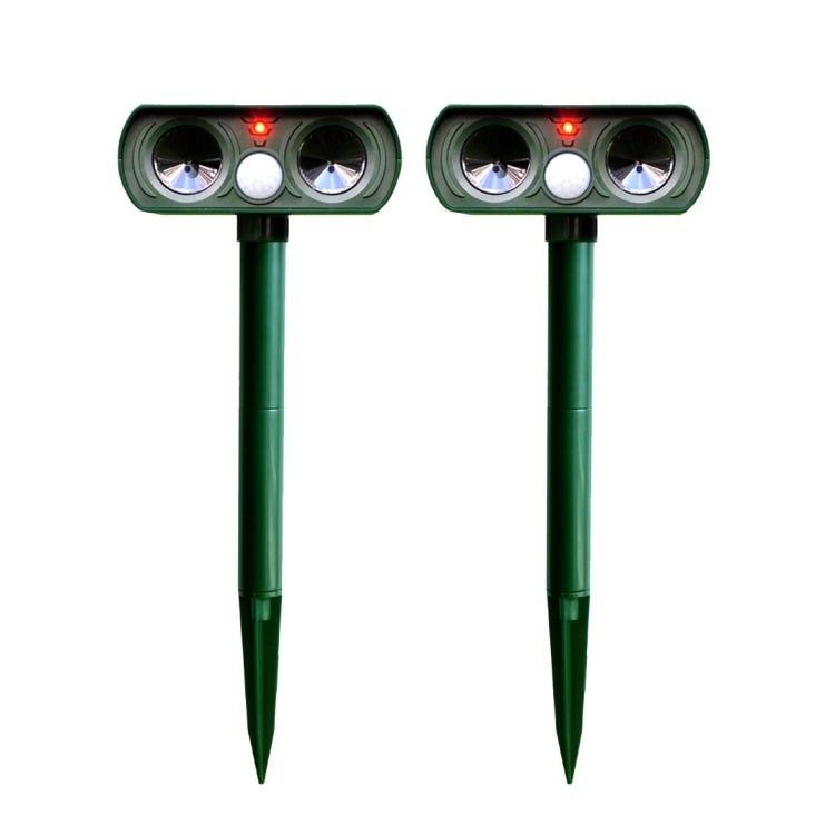 2 PCS Powerful Ultrasonic Solar-powered Animal Repeller With PIR Sensor & Light Sensor, Got the CE / ROHS Certification, 2PCS RC-510