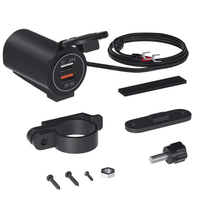 ZH-723F5 Car / Motorcycle QC3.0 Cell Phone Fast Charging Dual USB Car Charger