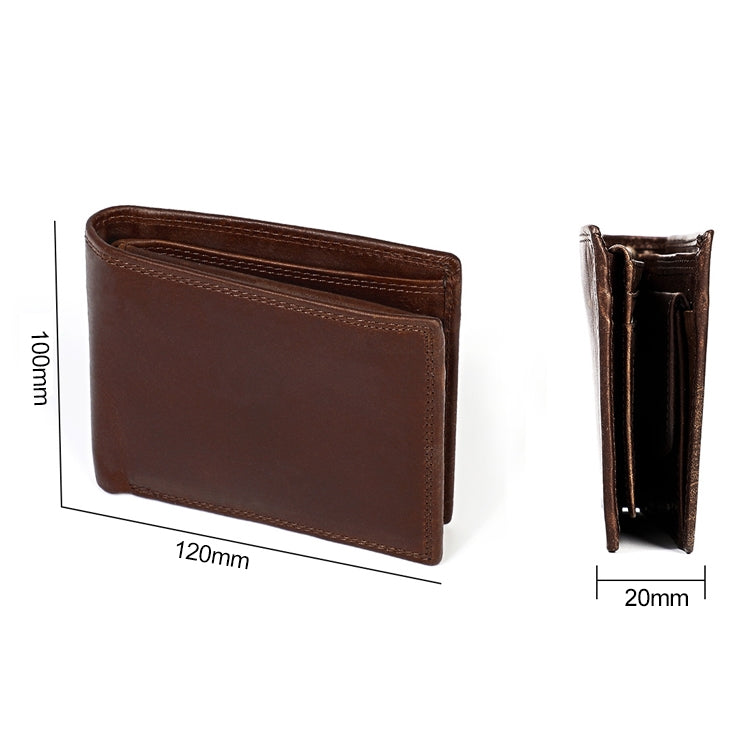 8020 Horizontal Retro Crazy Horse Texture Leather Anti-magnetic RFID Wallet Clutch Bag for Men, with Card Slots, 8020 Black, 8020 Coffee, 8020 Yellowish-brown