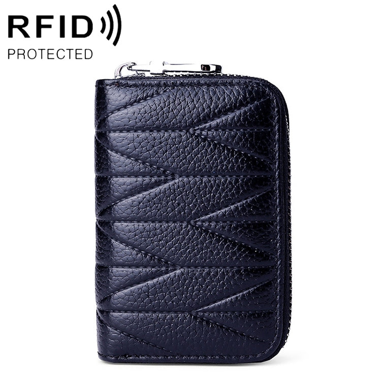 KB191 Zipper Cowhide Leather Organ Shape Multiple Card Slots Anti-magnetic RFID Wallet Clutch Bag for Ladies, KB191 Pink, KB191 Light Purple, KB191 Wine Red, KB191 Brown, KB191 Aqua Blue, KB191 Black, KB191 Dark Blue