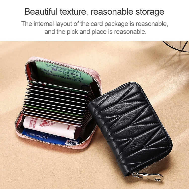 KB191 Zipper Cowhide Leather Organ Shape Multiple Card Slots Anti-magnetic RFID Wallet Clutch Bag for Ladies, KB191 Pink, KB191 Light Purple, KB191 Wine Red, KB191 Brown, KB191 Aqua Blue, KB191 Black, KB191 Dark Blue