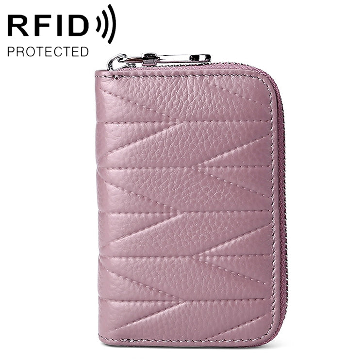 KB191 Zipper Cowhide Leather Organ Shape Multiple Card Slots Anti-magnetic RFID Wallet Clutch Bag for Ladies, KB191 Pink, KB191 Light Purple, KB191 Wine Red, KB191 Brown, KB191 Aqua Blue, KB191 Black, KB191 Dark Blue