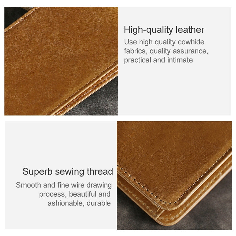 KB186 Antimagnetic RFID Mini Crazy Horse Texture Leather Billfold Card Wallet for Men and Women