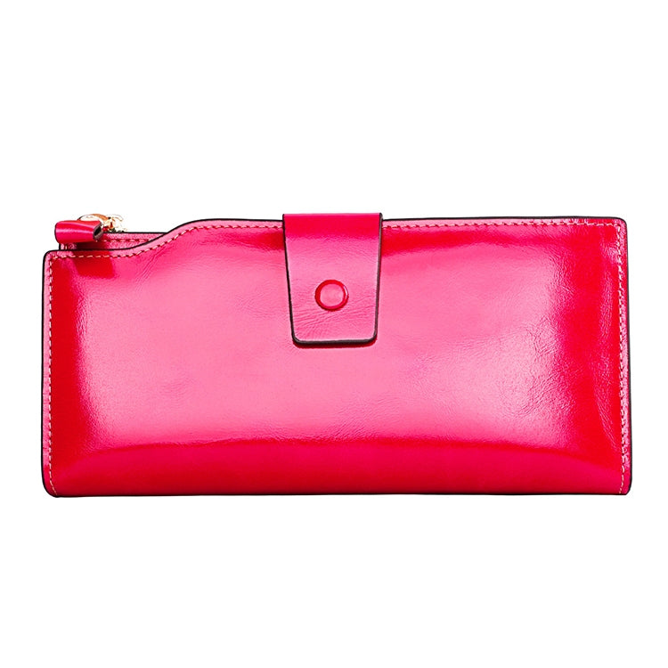8236 Antimagnetic RFID Multi-function Oil Wax Leather Lady Wallet Large-capacity Purse