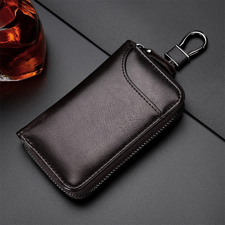 9105 Waist Hanging Large-capacity Zipper Leather Keys Holder Bag Multi-function Wallet