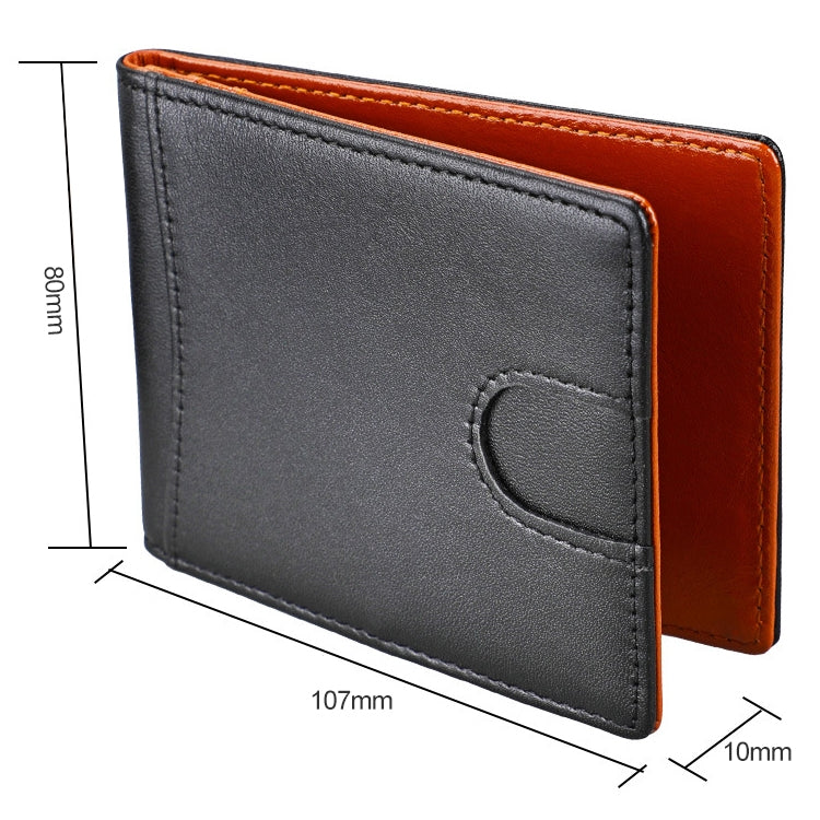 9601 Antimagnetic RFID Mini Crazy Horse Texture Leather Wallet Billfold, 9601