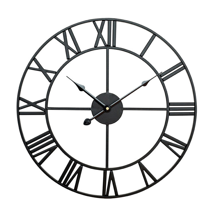 80cm Retro Living Room Iron Round Roman Numeral Mute Decorative Wall Clock, 80cm