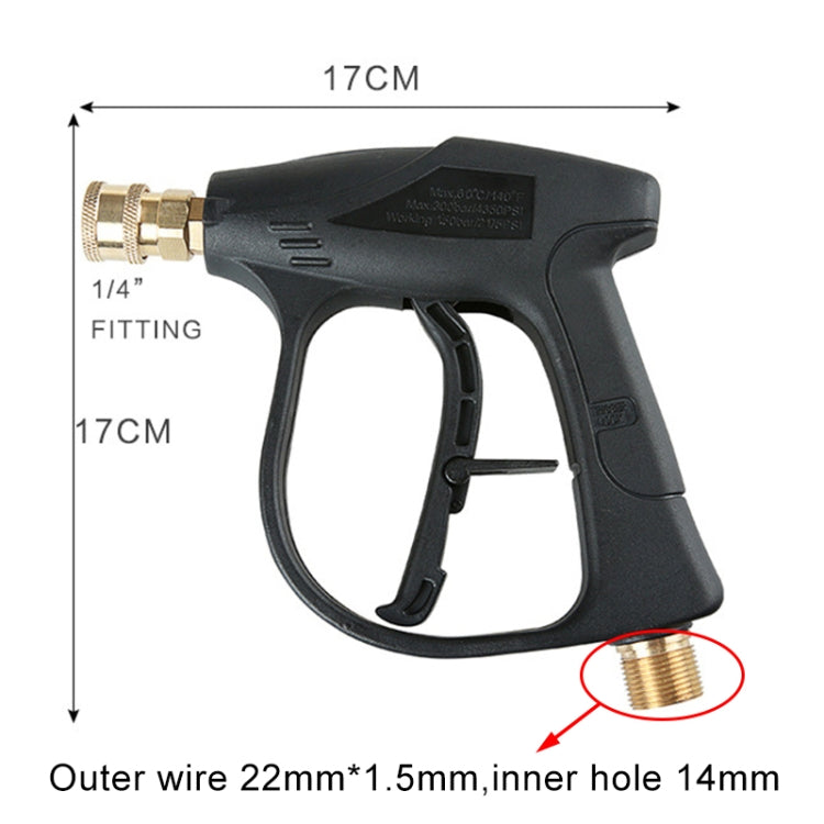 High Pressure Car Wash Foam Gun Soap Foamer Generator Water Sprayer Gun, Outer Wire: 22 x 1.5, Inner Hole: 14, Outer Wire: 22 x 1.5, Inner Hole: 14