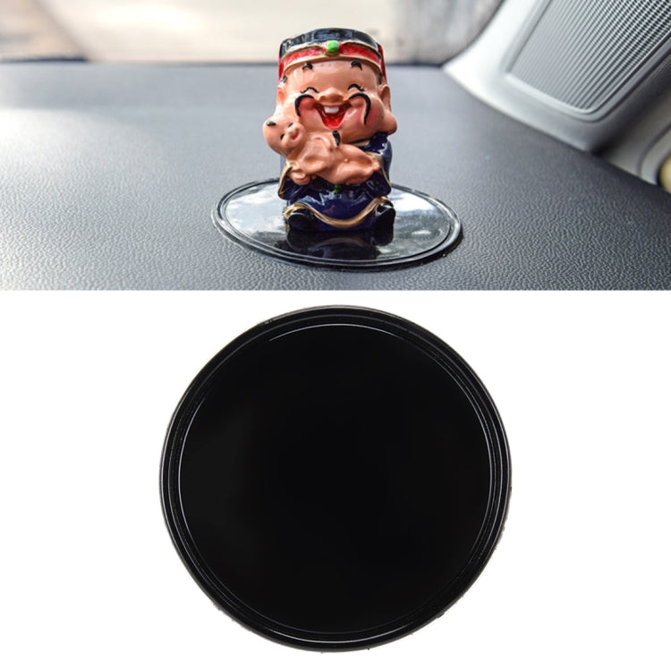 Car Auto Round Soft Rubber Dashboard Anti-slip Pad Mat for Phone / GPS/ MP4/ MP3, Diameter: 8cm, Round Soft Rubber Mat(Black)