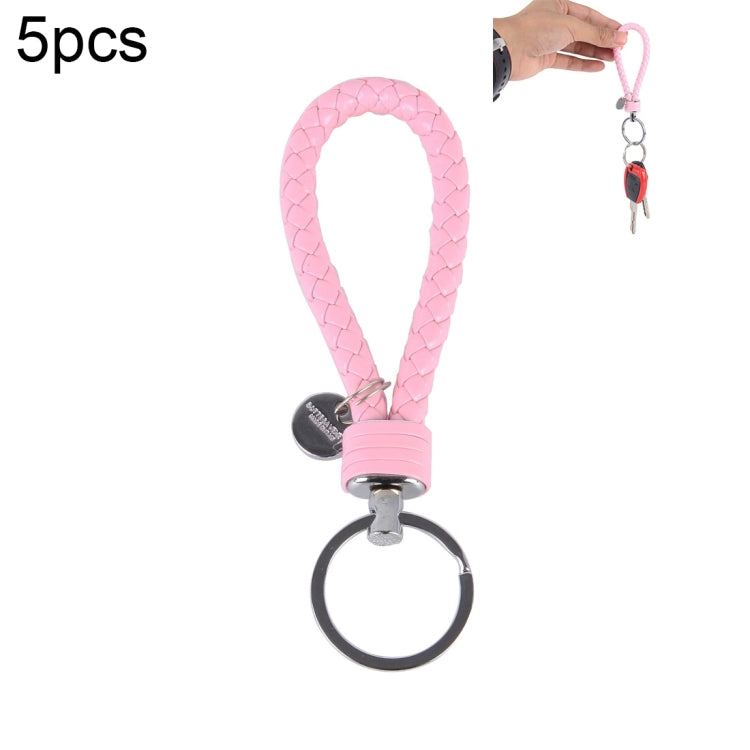 5pcs Car Key Ring Holder With Leather Strip, Car Key Ring Holder(White), Car Key Ring Holder(Yellow), Car Key Ring Holder(Orange), Car Key Ring Holder(Pink)