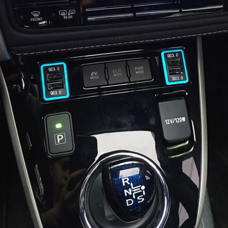 Car QC3.0 Fast Charge USB Interface Modification Charger for Toyota, Fuse to Take Power, Fuse (Red Light), Fuse (Ice Blue Light), Fuse (Blue Light), Fuse (Green Light), Fuse (Orange Light)