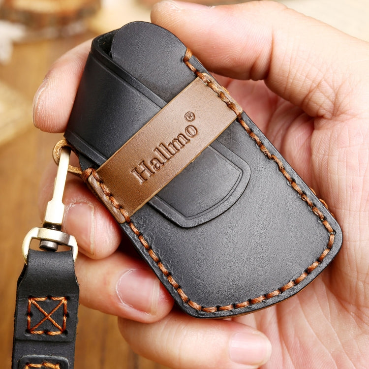 Hallmo Car Cowhide Leather Key Protective Cover Key Case for Volkswagen Golf 8, For Volkswagen Golf 8