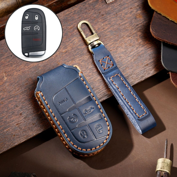 Hallmo Car Genuine Leather Key Protective Cover for Jeep Compass 5-button, For Jeep Compass 5-button (Black), For Jeep Compass 5-button (Blue), For Jeep Compass 5-button (Brown)