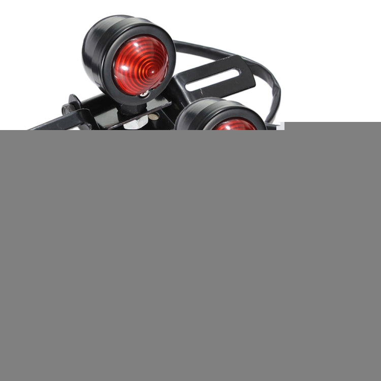 2 PCS KC-WD-FGZXD Motorcycle Retro Round Brake Light with License Plate Holder, Brake Light