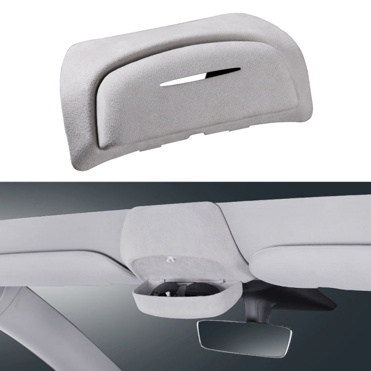 Car Suede Wrap Version Sunglasses Storage Box for Tesla Model 3 2019-2023, Suede Wrap Version for Tesla Model 3