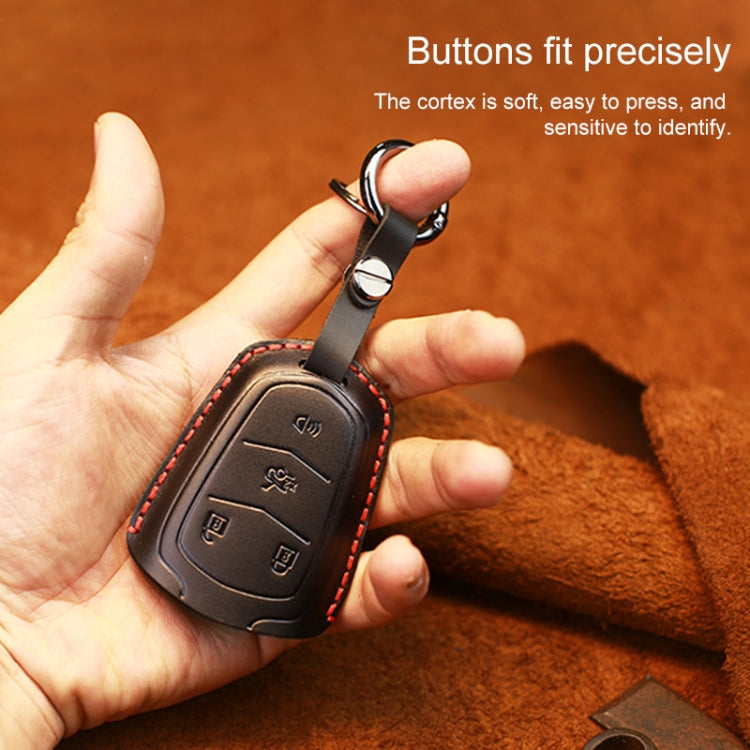 For Cadillac Car Cowhide Leather Key Protective Cover Key Case, Four Keys Version, For Cadillac, Four Keys Version