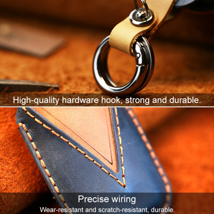 For Nissan Car Cowhide Leather Key Protective Cover Key Case, Three Keys Horizontal Line Version, For Nissan, Three Keys Horizontal Line Version
