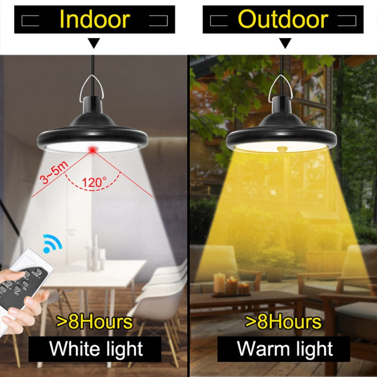Smart Induction 2 in 1 112LEDs Solar Light Indoor and Outdoor Garden Garage LED Lamp, 2 in 1 White Light, 2 in 1 Warm Light