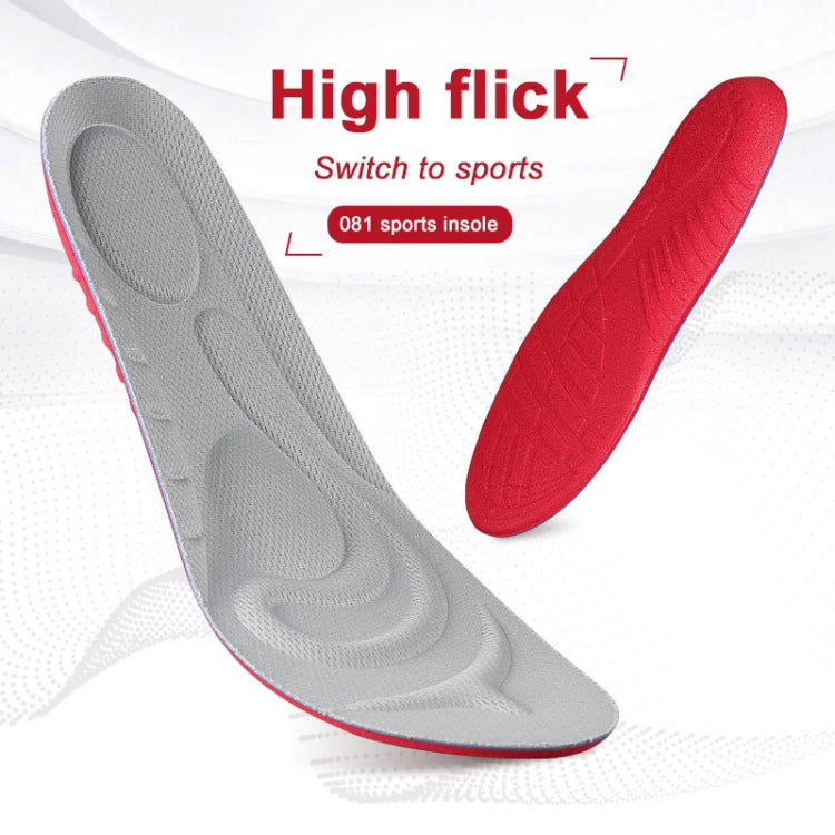 081 Soft Breathable Shockproof Massage Sports Full Insole Shoe-pad, 081 S(Grey), 081 S(Blue), 081 L (Grey), 081 L (Blue)