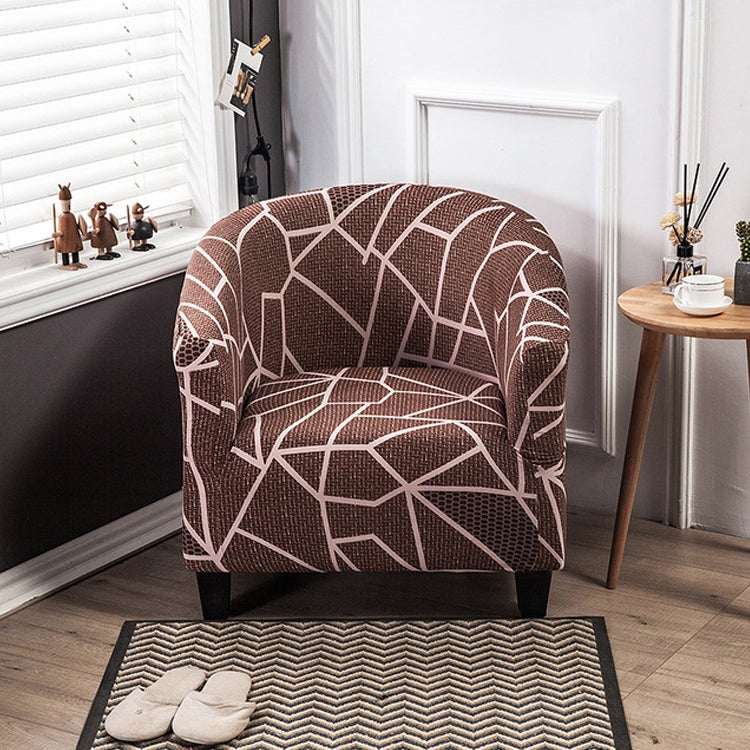 Elastic All-inclusive Single Semicircle Printed Sofa Cover, Coffee), Call of the Times, Dimension, A Prosperous, Forever, Cloud Clear