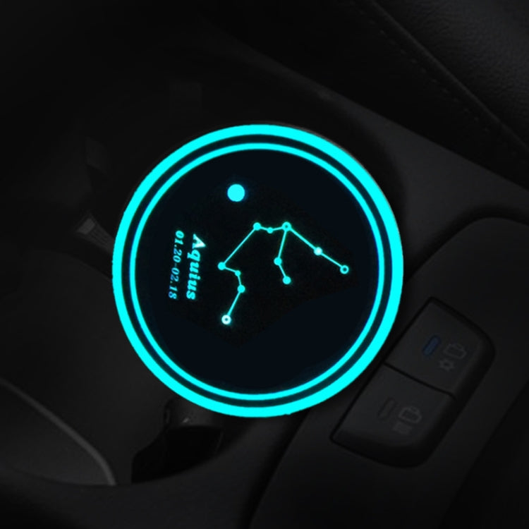 Car Constellation Series AcrylicColorful USB Charger Water Cup Groove LED Atmosphere Light, Aquarius, Aries, Virgo, Taurus, Cancer, Capricorn, Sagittarius, Leo, Pisces, Gemini, Scorpio, Libra