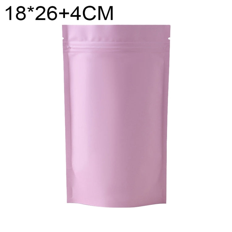 100 PCS/Set Matte Aluminum Foil Snack Stand-up Pouch, 14x20+4cm, 15x22+4cm, 16x24+4cm, 18x26+4cm