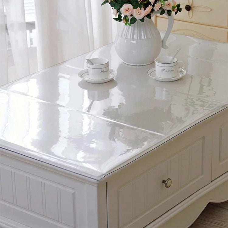 Transparent Soft Glass Tablecloth Household Waterproof Tablecloth PVC Table Mat, Thickness: 1mm, 80x135cm, 85x135cm, 85x140cm, 90x120cm, 90x130cm, 90x135cm