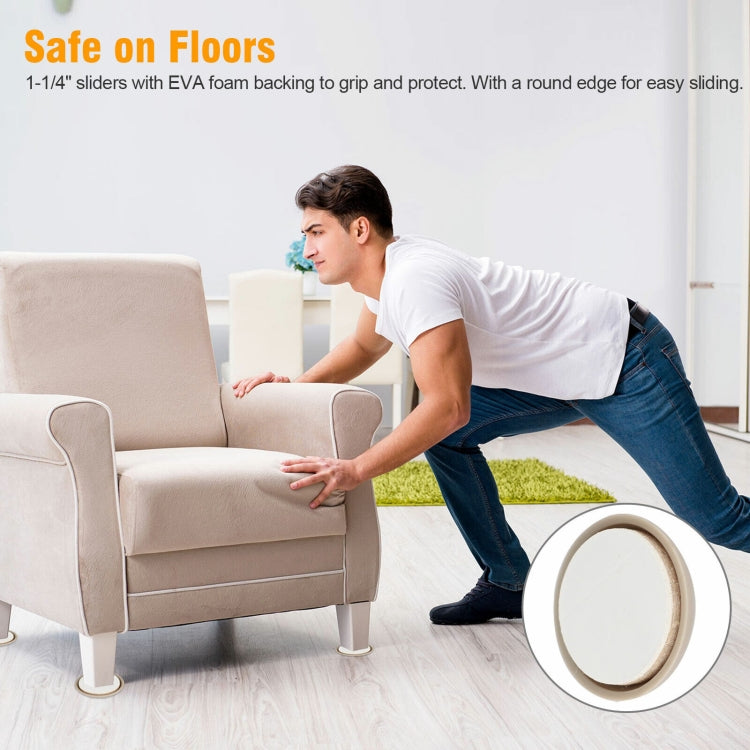 32 in 1 25mm Round Table Chairs Non-slip Foot Mat, 32 in 1 25mm