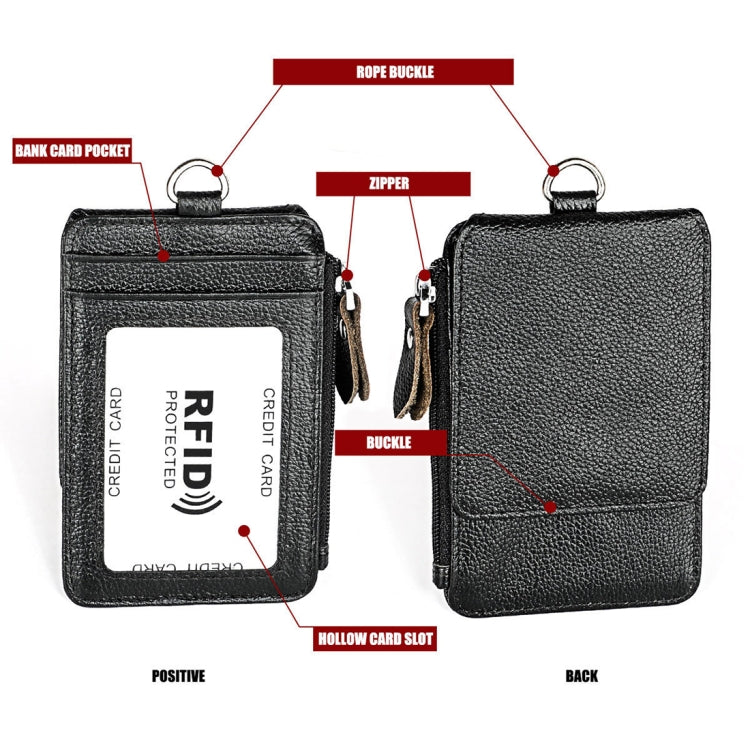 KB172 Antimagnetic RFID Leather Card Holder Office Work Certificate Case Chest Card, KB172