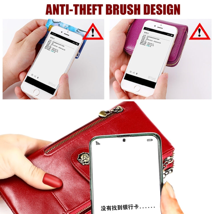 3513 Antimagnetic RFID Multi-function Retro Leather Lady Wallet Large-capacity Purse with Card Holder
