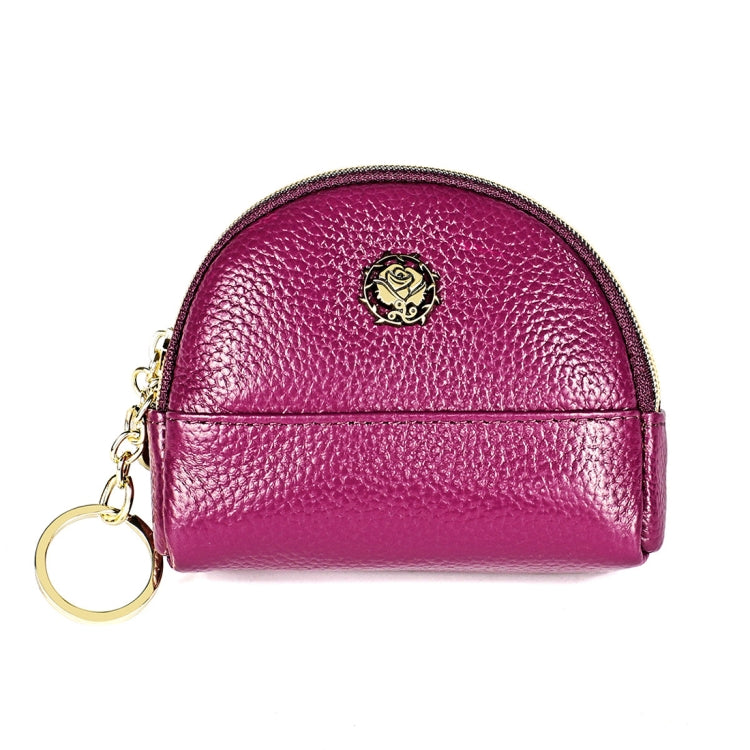 2027 Lady Leather Zipper Wallet Purse Double-pocket Little Shell Bag