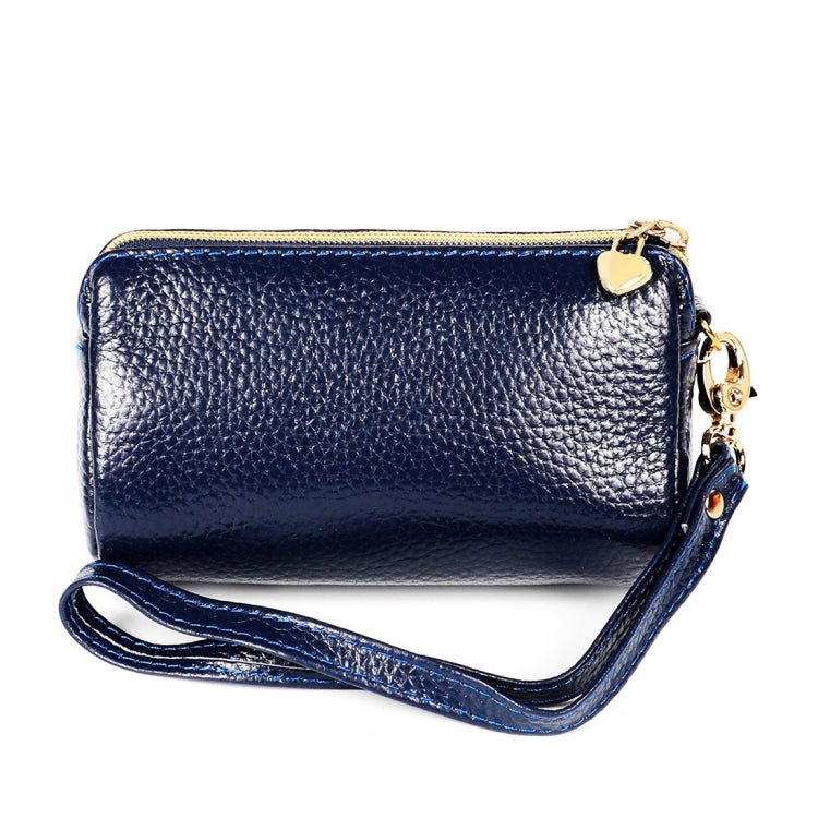 2033 Lady Portable Zipper Leather Wallet Purse Small Cosmetic Bag with Lanyard