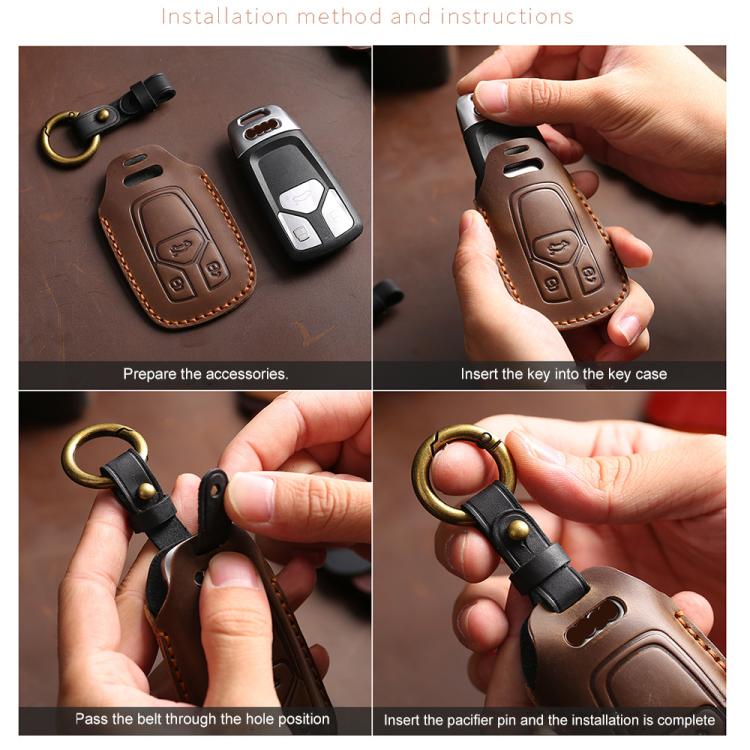 For Hyundai Staria / Sonata 4-button B122 Crazy Horse Cowhide Car Key Protection Cover, For Hyundai Staria 4-button, For Hyundai Staria / Sonata 4-button