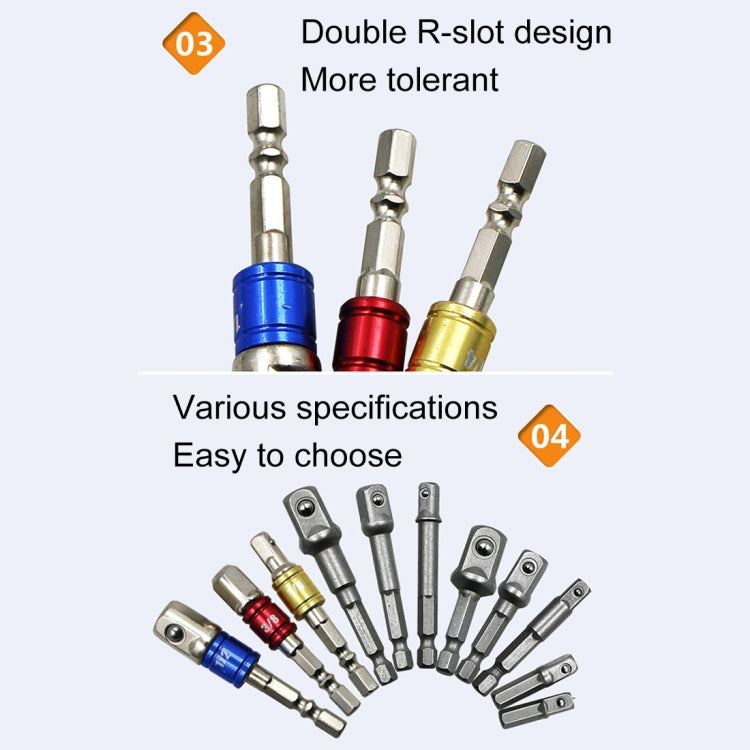 3 PCS/Set Socket Bit Extension Bar Hex Shank Adapter Drill Nut Driver Power Drill Bit(1/4, 3/8, 1/2 inch), Length:65-73mm, 3 PCS Length:65-73mm