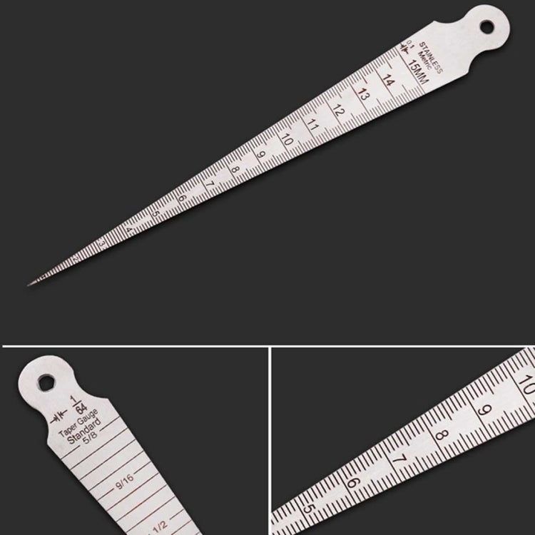 Wedge Feeler Gap 1-15mm Thin Stainless Steel Ruler Inspection Taper Gauge Metric Imperial Measure Tool, 1-15mm Thin Metric Imperial