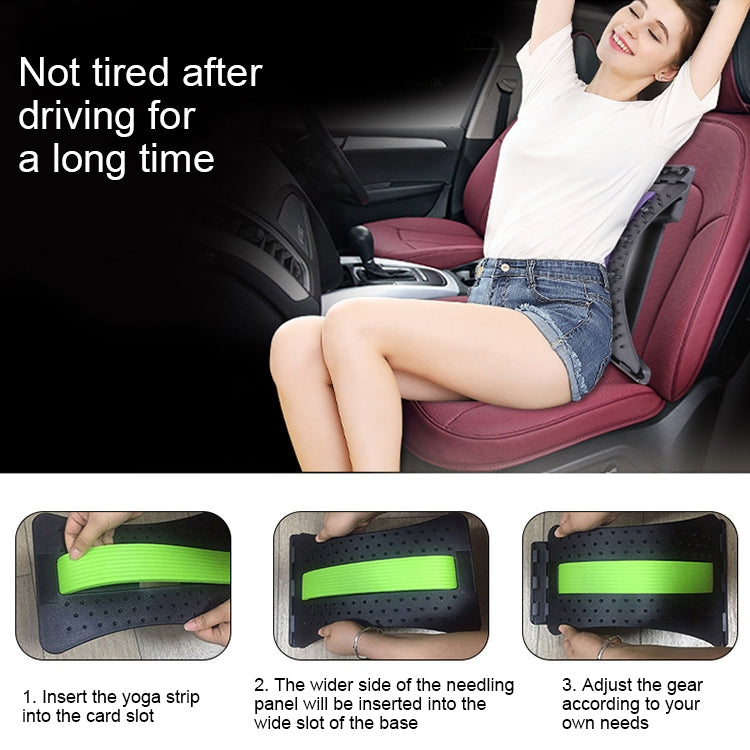 Lumbar Traction Stretching Device Posture Corrector Waist Support Spine Pain Relief Back Massage Stretcher, Red White, White Green, White Blue, White Purple, Black Green, Black Blue, Black Purple, Black Red
