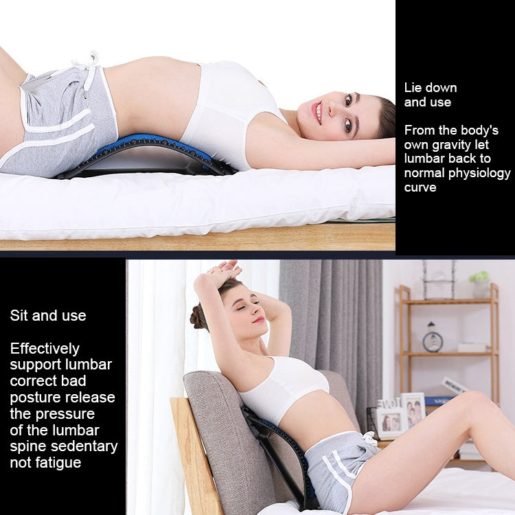 Lumbar Traction Stretching Device Posture Corrector Waist Support Spine Pain Relief Back Massage Stretcher, Red White, White Green, White Blue, White Purple, Black Green, Black Blue, Black Purple, Black Red