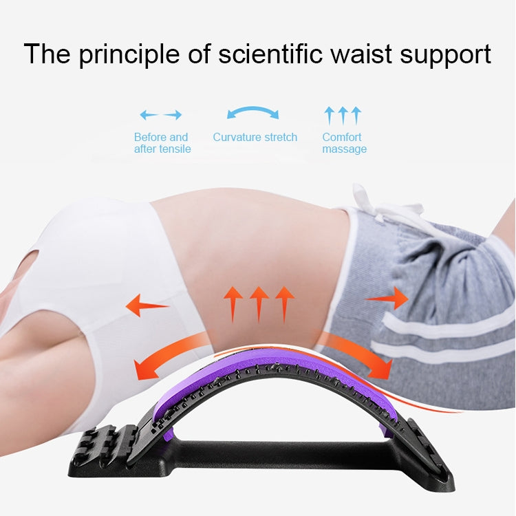 Lumbar Traction Stretching Device Posture Corrector Waist Support Spine Pain Relief Back Massage Stretcher, Red White, White Green, White Blue, White Purple, Black Green, Black Blue, Black Purple, Black Red