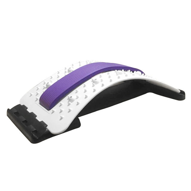 Lumbar Traction Stretching Device Posture Corrector Waist Support Spine Pain Relief Back Massage Stretcher, Red White, White Green, White Blue, White Purple, Black Green, Black Blue, Black Purple, Black Red