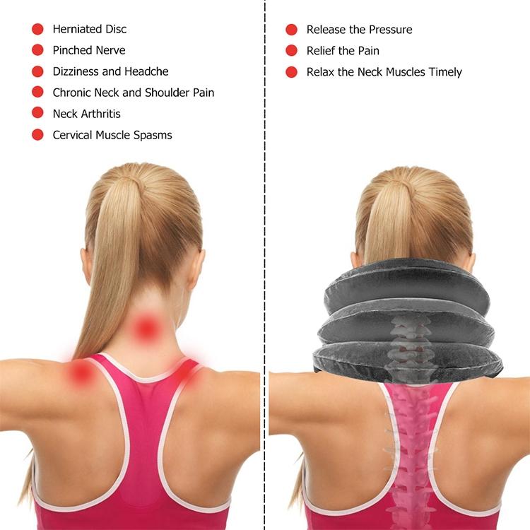 Household Full Cashmere Cervical Traction Instrument Neck Protection Inflatable Cervical Spine Massage Instrument, Full Cashmere (Purple), Full Cashmere (Rose Red), Full Cashmere (Black), Full Cashmere (Coffee), Full Cashmere (Grey), Full Cashmere (Blue)
