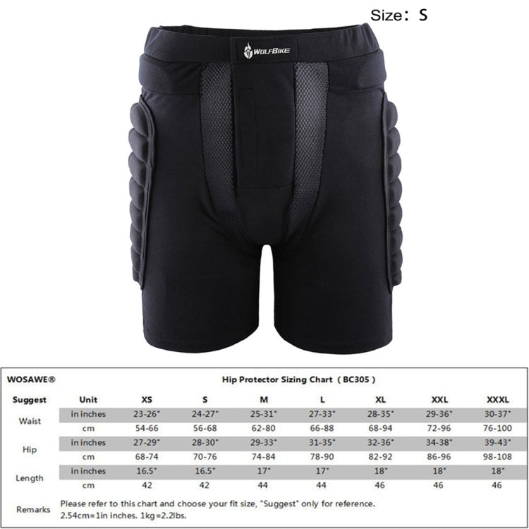 WOLFBIKE Adult Skiing Skating Snowboarding Protective Gear Outdoor Sports Hip Padded Shorts, Size : S, Size : S