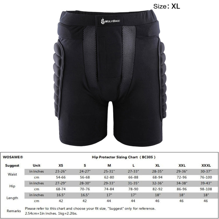WOLFBIKE Adult  Skiing Skating Snowboarding Protective Gear Outdoor Sports Hip Padded Shorts, Size : XL, Size : XL
