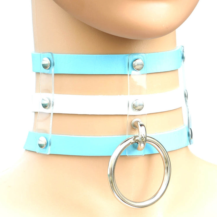Harajuku Fashion Punk Gothic Rivets Collar Hand 3-rows Caged Leather Collar Necklace, (Dark Blue+Yellow+Green), (Magenta), (Dark Blue+Yellow+Dark Blue), Black, (Red+Green+Red), (Yellow), Coffee, (Purple), (Brown), 黑+红+黄, (Red+Dark Blue+Red), DHXQ, (Red...
