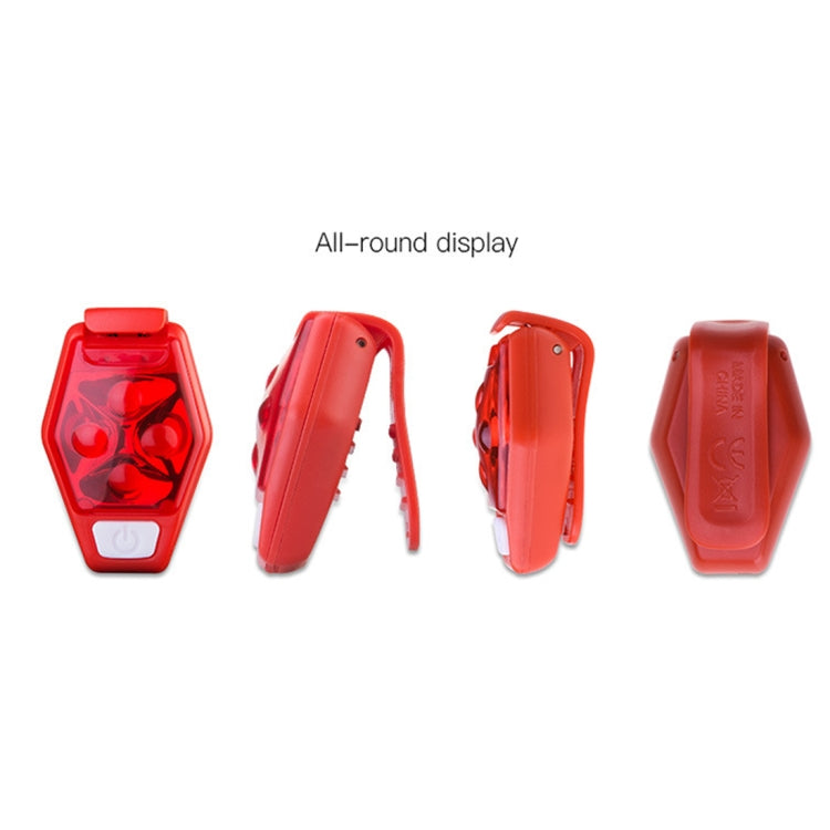 Multifunctional Outdoor Bicycling Running Warning Light Bicycle Taillight LED Back Clip Light, LED Back Clip Light(Red)
