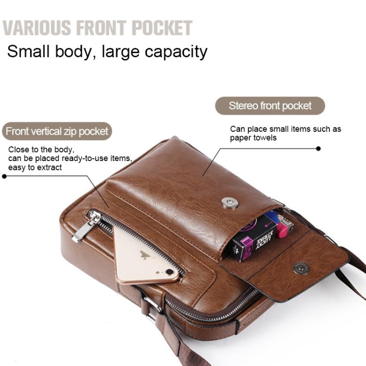 WEIXIER Universal Fashion Casual Men Shoulder Messenger Bag Handbag, Size: L (24cm x 20cm x 6cm)