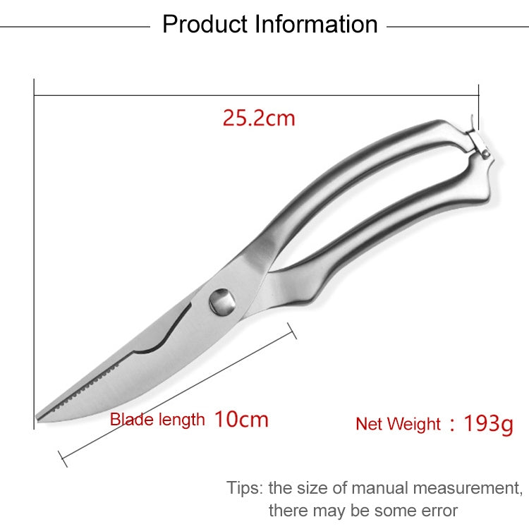 10 inch Kitchen Poultry Fish Chicken Bone Stainless Steel Cutter Cook Gadget Shear, Case Package, Case Package