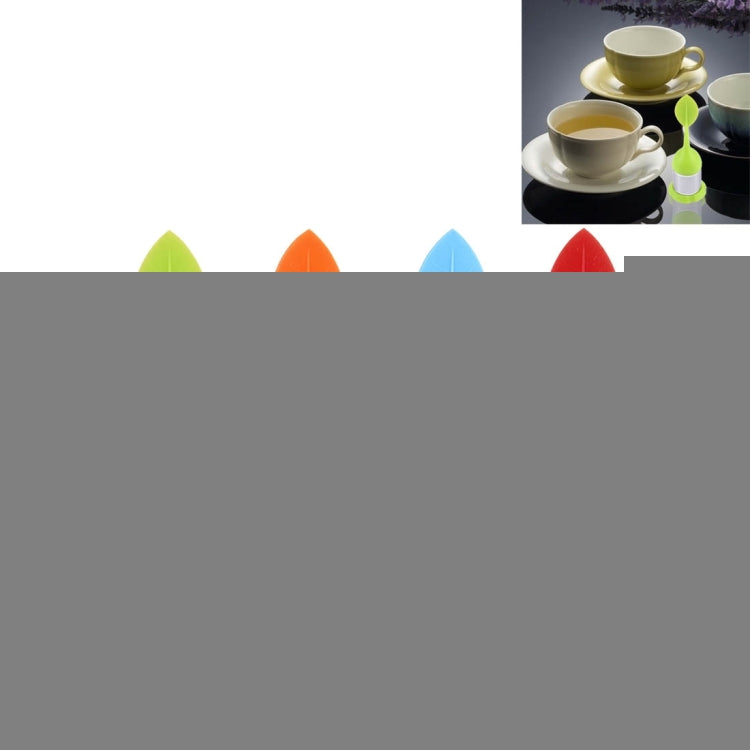 Food Grade Leaf Silicone Make Tea Bag Stainless Steel Tea Strainers, Random Color Delivery, Leaf Shape