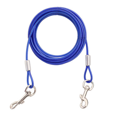 Double-end Steel Wire Rope Pet Dogs 2 in 1 Traction Rope Pet Walking Leads With Handle, Length: 10m,Random Color Delivery, Length: 10m