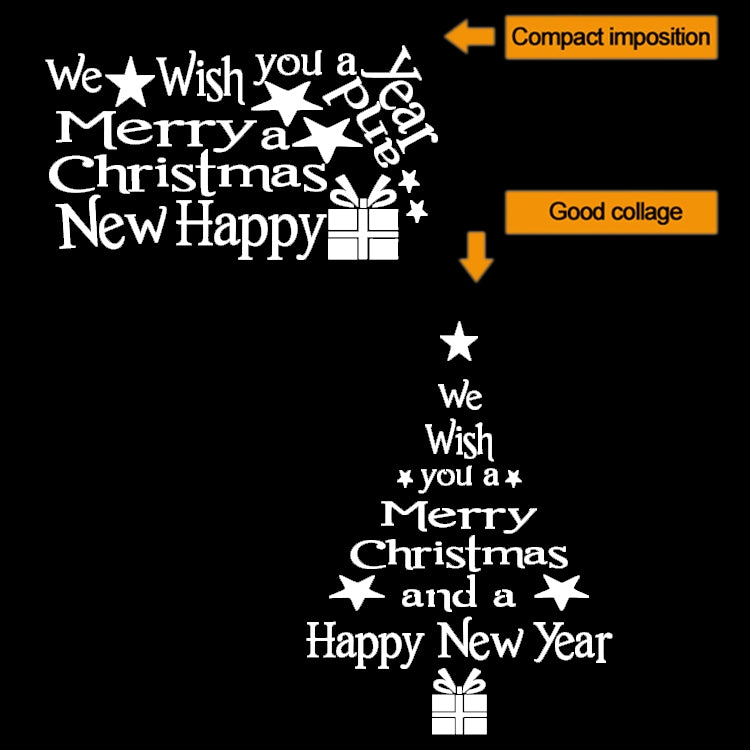 Blessing Christmas Tree Living Room Window Glass Door Removable Christmas Wall Sticker Decoration, Blessing Christmas Tree (White), Blessing Christmas Tree (Black), Blessing Christmas Tree (Red)