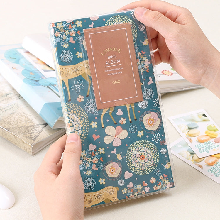 3 inch DIY Creativity Insert Type Mini Exquisite Photo Album, Little Swallow Pattern, Baymax Pattern, Four Leaf Clover Pattern, Many Trees Dry Pattern, Forest Deer Pattern, Iron Tower Pattern
